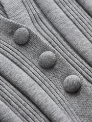 TAMIA Bell Cuff Knit Shirt Jacket - Grey