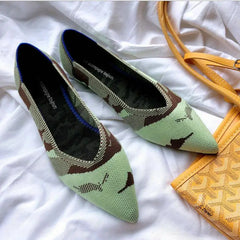 Flats Shoe Pointy Ballet Slip-on Loafers Soft Sole 3D Wool Knitted Pregnant Moccasins Boat Shoes Casual Flats