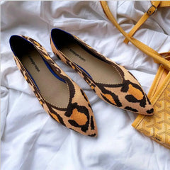 Flats Shoe Pointy Ballet Slip-on Loafers Soft Sole 3D Wool Knitted Pregnant Moccasins Boat Shoes Casual Flats