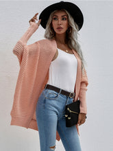 Batwing-Sleeve Open Knit Cardigan - Peach