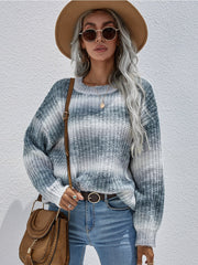 Tie-Dye Bat-Sleeve Sweater - Grey
