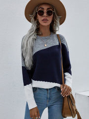 ELMA Knit Jumper - Navy Block