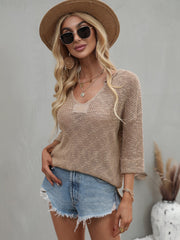 CAUGHT KNIT TOP - KHAKI