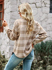 DISTRESSED PLAID SHACKET - KHAKI