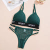 Lace Ultrathin Breathable Panties Deep V Bra Comfortable Underwear 2Pcs Transparent Lingerie Set