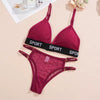 Lace Ultrathin Breathable Panties Deep V Bra Comfortable Underwear 2Pcs Transparent Lingerie Set