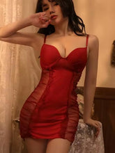 Lace sleeveless Ice Silk Seductive Stain Home Wear Nightdress