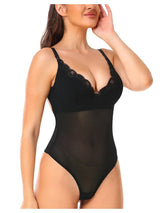 Lingerie Lace Shapers Open Crotch V-collar Full Body Bodysuit
