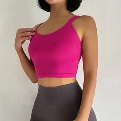 Lingerie Push Up Fixed Pad Back knotted Underwear Running Vest Gym Tops