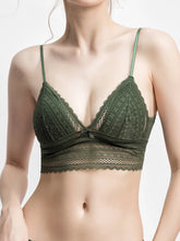 Low Back Deep V Low Cut Backless Bralette Floral Triangle Wire Free Bralette Bra