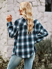 LUCKY ONE PLAID SHACKET - NAVY