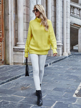 ILLY Turtleneck Basic Knit Sweater - Neon Yellow