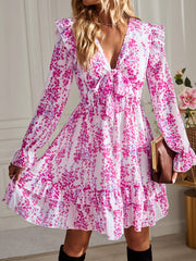 SHOWER ME IN FLORALS MINI DRESS - PINK
