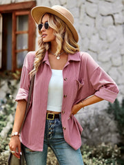 SOFIA COTTON BLEND FRENCH SHACKET - PINK