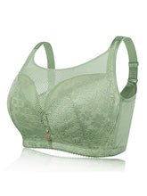 Plus Size Lace Mesh Wireless Adjustable Straps Gather Bra