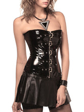 Pole Dance Costumes Metallic Buckle PVC Corset Night Club Wear