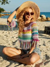 COLORFUL SUMMER CROCHET TASSEL TOP - MULTI