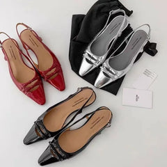 Cover Toe Butterfly-knot Low Heel Stripper Party Sandalias