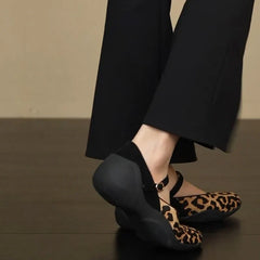 Leopard Internal Elevation Mary Jane Shoes Comfrot Shallow Shoes Casaul Sport Footwear