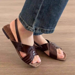 Roman Sandals Outer Wear French Style Beautiful Retro Fairy Style Holiday Seaside Soft Flat Beach Shoes