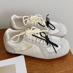 Retro Concise Round Toe Shoes Korean Hot Style Casual Comfortable Soft Sneakers Elegant Shoes