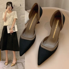 High-heeled Slippers Elegant Pointy High-heeled Mule Party Ball Shoes Shoes