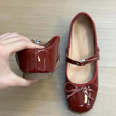 Mary Jane Shoes Bow Shoes Casual Low Heel Dresses Street Style Shoes