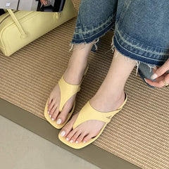 Beach Flip Flops Flats Slippers Shoes Square Toe Flats Slippers Slides Sandals Shoes