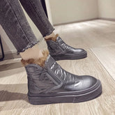 Waterproof Booties Snow Boots Boot Short Barrel Flat Shoes