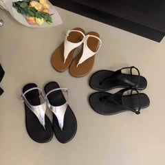 Clip Toe Gladiator Sandals Casual Beach Vacation Shoes Elegant Dress Flats Sandalias