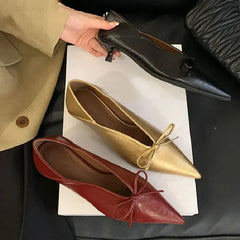 Elegant Shoes Low Heel Shallow Gold Pointed Toe Pumps Office Shoes Zapatos De Mujer