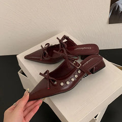 Butterfly-Knot Footwear Flats With Shoes