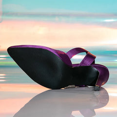 Satin Pointed Toe Sandals Elegant Ankle Buckle Strap Thin High Heels Stripper Party Shoes