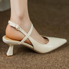 genuine leather thin high heel pointed toe ankle strap pumps elegant evening dress sandals shoes