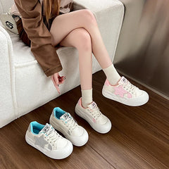Girl Thick Bottom Round Head Star Shoes To Wear Comfortable Sports Shoes Casual Bread Shoes