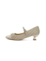 Shoes Woman Mixed Colors Bow-Knot Casual Square Toe Buckle Moccasin