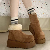 Furry Warm Cotton Snow Boots Comfort Shoes Concise Platform Thick Bottom Short Botas De Mujer