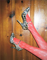 Leopard Print Sandals Ankle Straps Buckle Classic Stiletto Heels Round Toe Dress Party Daily