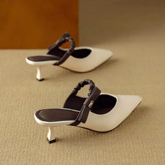 Pointed Toe Slippers High Heels Elegant Slingback Woman Pumps Party Zapatos De Mujer