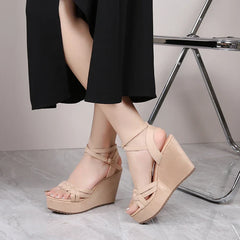 Size 31-44 Wedge Sandals Comfortable Non-slip Soft Bottom Platform Super High Heel Small Size Open Toe Shoes