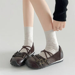 Casual Flat Shoes Comfortable Outside Shoes Round Toe High Quality Lightweight Single Shoes