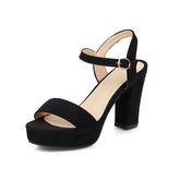 Size 32-43 10cm High Heel Sandals Black Heel Open Toe Sandals Shoes