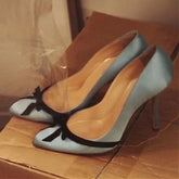 Satin High Heels Bowknot Shallow Elegant Shoe Mature Brand Banquet Partyle