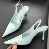 Pointed Toe Thin High Heels Slingbacks Office Shoes Elegant Sandals Footwear Zapatos De Mujer