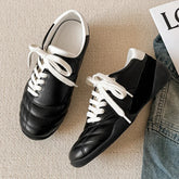 Casual Sports Ballet Flats Round Toe Lace Up Loafers Comfortable Soft Sole Walking Running Shoes