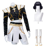 Zoey Cosplay Costume Wig Shoes Black Coat Singing Suit Song-Promotion Costume Halloween Party Role Playing Outfit