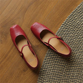 Womens Casual Flats Shoes Genuine Leather Mary Janle Shoes Moccasins Walking Lofers Shoess Retro Flats