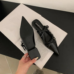 Butterfly-Knot Footwear Flats With Shoes