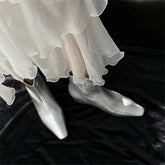 Elegant Wedges High Heels Ankle Boots Pointed Toe Office Pumps Side Zipper Easy Wear Short Warm Boots Shoes