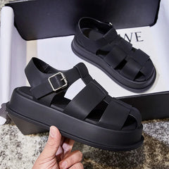 Roman Sandals Closed toe Leisure Thick Soled Woven Shoes Sandals